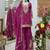 Pink designer embroidered georgette party wear sharara suit and dupatta set