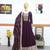 Wine designer embroidered georgette party wear gown and dupatta set