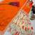 Orange designer embroidered silk blend party wear sharara suit and dupatta set