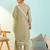 Women's olive green cotton embroidered straight kurta set with dupatta and pant
