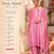 Women's pink cotton embroidered straight kurta set with dupatta and pant