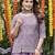 Women's lavender chinon embroidered kurti set with dupatta and palazzo
