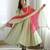 Premium pista heavy neck embroidery anarkali suit set with dupatta & pant