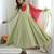 Premium pista heavy neck embroidery anarkali suit set with dupatta & pant