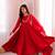 Premium red heavy neck embroidery anarkali suit set with dupatta & pant