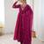 Rani pink mirror & sequence work georgette anarkali suit set