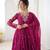 Rani pink mirror & sequence work georgette anarkali suit set