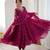 Rani pink mirror & sequence work georgette anarkali suit set