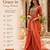 Women's orange crepe embroidered kurta set with dupatta and palazzo