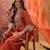Women's orange crepe embroidered kurta set with dupatta and palazzo