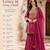 Women's pink crepe embroidered kurta set with dupatta and palazzo