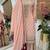 Peach designer embroidered top plazzo dupatta set for party and wedding