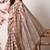 beige cotton blend checks print golden zari woven border saree with unstitched blouse piece