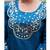 Heavy embroidered peacock blue pleated kurta set with silk dupatta & pant pair