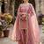 Designer pink embroidered kurta sharara suit for bridesmaid & festivals