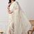 off white tissue crush embellished lace border saree with unstitched blouse piece