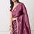 magenta tissue crush embellished lace border saree with unstitched blouse piece