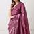 magenta tissue crush embellished lace border saree with unstitched blouse piece