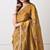mustard tissue crush embellished lace border saree with unstitched blouse piece