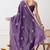 purple tissue crush embellished lace border saree with unstitched blouse piece