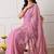 pink georgette embellished lace border saree with unstitched blouse piece