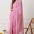 pink georgette embellished lace border saree with unstitched blouse piece