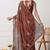 rust georgette embellished lace border saree with unstitched blouse piece