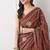 rust georgette embellished lace border saree with unstitched blouse piece