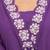 Royal purple embroidered cotton kurta palazzo set with dupatta