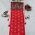 Women’s red bandhani printed embroidered halter neck kurti