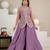 Women’s lavender  embroidered anarkali style kurta with palazzo pants