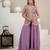 Women’s lavender  embroidered anarkali style kurta with palazzo pants