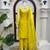 Women’s yellow embroidered straight kurta pant set with dupatta