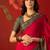 Rani silk cotton printed saree with unstitched blouse piece.