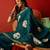 Rama silk cotton bandhni printed saree with unstitched blouse piece.