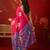 Rani silk cotton bandhni printed saree with unstitched blouse piece.