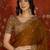Gold tissue satin embroidered saree with unstitched blouse piece.