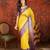 Yellow silk cotton zari saree with unstitched blouse piece.