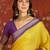 Yellow silk cotton zari saree with unstitched blouse piece.