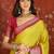 Yellow silk cotton zari saree with unstitched blouse piece.