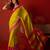 Neon silk cotton zari checks saree with unstitched blouse piece.