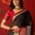 Black silk cotton zari checks saree with unstitched blouse piece.