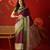Wine silk cotton zari checks saree with unstitched blouse piece.
