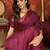 Wine silk cotton printed saree with unstitched blouse piece.