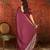 Wine silk cotton printed saree with unstitched blouse piece.