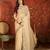 Beige chiffon embroidered saree with unstitched blouse piece.