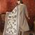 Elegant grey roman handwork kurti pant set with muslin print dupatta