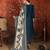  teal blue roman handwork kurti pant set with muslin print dupatta