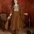 Elegant brown mull chanderi flared kurti pant set
