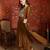 Elegant brown mull chanderi flared kurti pant set